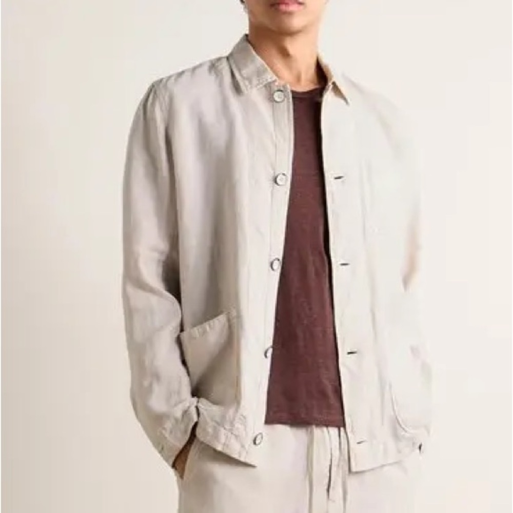 rag & bone Evan Linen Chore Jacket size 40 in light gray NWT